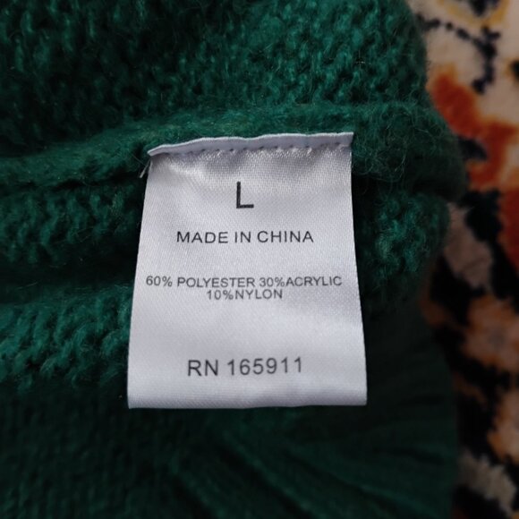 NWT Blue Green Cozy Sweater With Crocheted Sleeves - Picture 6 of 7